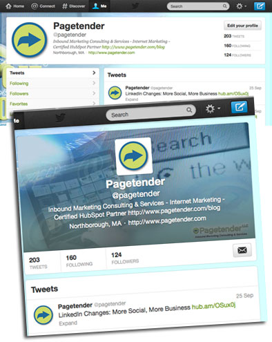 twitter header image before and after