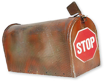 mailbox with stop sign